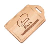 Maverton Personalised Chopping Board for Man - Customized Beech Serving Tray for Chef - Butcher Block for him - Engraved Wooden Tray for Birthday - Kitchen Gadgets for dad - HAT