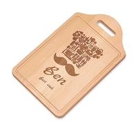 Maverton Personalised Chopping Board for Man - Customized Beech Serving Tray for Chef - Butcher Block for him - Engraved Wooden Tray for Birthday - Kitchen Gadgets for dad - Best Cook