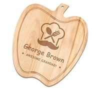 Maverton Personalised Chopping Board for Man - Decorative Kitchen Accessories - Apple-Shaped Cutting Board for him - Serving Platter with Engraving - for Birthday - Grandad