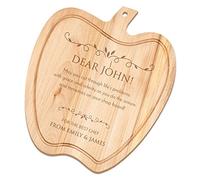 Maverton Personalised Chopping Board for Man - Decorative Kitchen Accessories - Apple-Shaped Cutting Board for him - Serving Platter with Engraving - for Birthday - Wishes