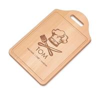 Maverton Personalised Chopping Board for man, Kitchen Gadgets for dad, EAT | Customized Beech Serving Tray for Chef, Butcher Block for him, Engraved Wooden Tray for Birthday