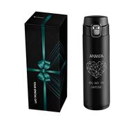 Maverton Personalised Coffee Travel Mug - Insulated Mug for Women - Stainless Steel Coffee Cup Travel Mug - Thermal Mug with Spill-Proof Lid for her - Reusable Drinking Cup for Wife - Heart