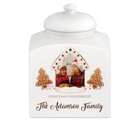 Maverton Personalised Cookie Jar for couple - Ceramic Storage with Lid - Ceramic Candy Container for Wedding - Biscuits Storage Jar for Anniversary - Home Accessory for pair - HOLIDAYS