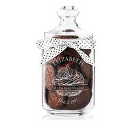 Maverton Personalised Cookie Jar with Lid - Glass Candy Container with a lovely Bow - Storage Jar for Biscuits - Birthday Gift for a woman - Snack