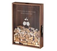 Maverton Personalised Cork Catcher for Couples - Beer caps Collector - Wooden Box with a Transparent lid - Personalised Wedding Gift - for Parents - Hearts