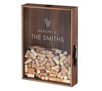 Maverton Personalised Cork Catcher for Couples - Beer caps Collector - Wooden Box with a Transparent lid - Personalised Wedding Gift - for Parents - Grapes