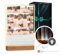 Maverton Personalised LED Photo Frame for woman - Customised Light Plaque for man - LED Decoration with engraving - Photo Frame Lamp for Birthday - Acrylic Plaque LED for couple - Love
