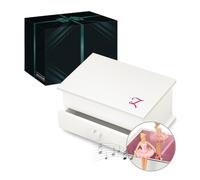 Maverton Personalised Music Ballerina Box for woman - Box with Drawer for lady - Wooden Jewellery Box with customisation - Overprinted White Organiser for Birthday for her - Pink