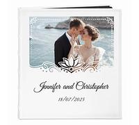 Maverton Personalised Photo Album for couples, White Photo storage, FOREVER