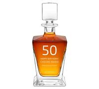 Maverton Personalised Whiskey Decanter for Man - Elegant Geometric Carafe for him - Geometric Model - Engraved Glassware for dad - Barware for Birthday - for Connoisseur - Cheers -