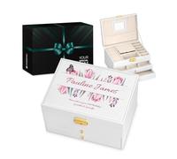 Maverton Personalised White Jewellery Storage for woman - Stylish Customisable Box with your Photo - Jewellery Box With Overprint for lady - Jewellery Case for Birthday - For her - Butterfly