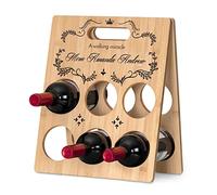 Maverton Personalised Wine Rack for Woman - Wood Wine Rack with Customisation for her - Liquor Tabe Stands with Overprint - for Birthday - Decorative Bottle Storage - Crown