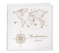 Maverton Photo Album - Engraved photo book - Photo storage for 200 pictures - Gift idea for parents - Customized present for a family member - Adventure photo journal - MAP