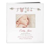 Maverton Photo Album for kids - White cover with a stylish print - 60 black pages to fill in - Up to 240 images - Personalized gift for boys and girls - baby stuff
