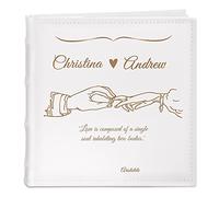 Maverton - Photo Album with writing space - Engraved photo book - Photo storage for 200 pictures - Great gift idea - Customized present for wedding - HANDS