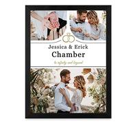 Maverton Photo in Black Frame for Couples - Desktop Photo Frame for Wedding - 33 x 43 x 1.5 Personalised Photo Collage for Pair - Custom Prints - Photo Decoration for Family - Wedding