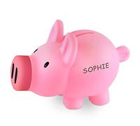 Maverton Pink Money box - Engraved Piggy Bank - Cash Box for Saving Coins - Personalised Money Saving Box - Cute Unbreakable Mini Safe - Birthday Gift for Girls - NAME
