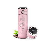 Maverton Pink Travel Mug for her - Personalized 400 ml Tumbler - Tea Mug with Engraving - Perfect Coffee Cup for Women - Stainless Steel Insulated Cup - Smart Tumbler for Girl - Fairy