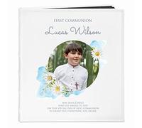 Maverton Refillable Photo Album for children - Photo book with overprint - Photo storage for kids - Black pages - Customized present for First Holy Communion - DAISY