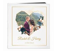 Maverton Refillable Photo Album for couples - Photo book with overprint - White Photo storage - Customized present for Wedding, Anniversary, Valentine’s Day - Gift for marriage - VOW
