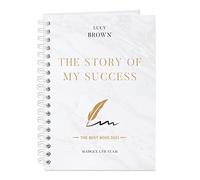 Maverton Ruled Notebook, 80 Page Personalized Hardback Journal, Feather