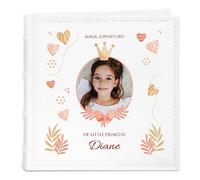 Maverton Slip-In Photo Album - Engravable white cover with stylish design - 100 pages to fill in with up to 200 images - Personalized birthday gift - Photo Album for children - ORANGE