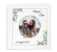 Maverton Slip-In Photo Album for couples - Engravable white cover with stylish design - Wedding gift - Anniversary present - Personalized album for parents - HARMONY