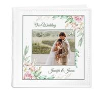 Maverton Slip-In Photo Album for couples - Engravable white cover with stylish design - Wedding gift - Anniversary present - Personalized album for parents - IDEAL