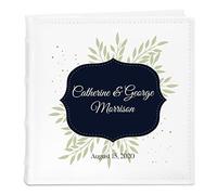 Maverton Slip-In Photo Album for couples - Engravable white cover with stylish design - Wedding gift - Anniversary present - Personalized album for parents - black