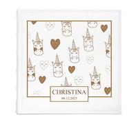 Maverton Slip-in Photo Album for Kid - Engravable White Cover - Personalised Photo Book for Birthday - Album with Pockets for Baptism - Faux Leather Album for Children - Unicorn