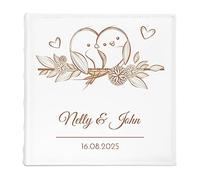Maverton Slip-in Photo Album for Newlyweds - Engravable White Cover - 100 Pages to Fill in with up to 500 Images - Personalised Album for Wedding - Customised Photo Book for Pair - Birds