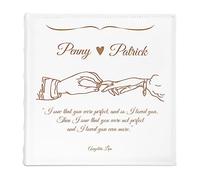Maverton Slip-in Photo Album for Newlyweds - Engravable White Cover - 100 Pages to Fill in with up to 500 Images - Personalised Album for Wedding - Customised Photo Book for Pair - Hands