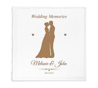 Maverton Slip-in Photo Album for Newlyweds - Engravable White Cover - 100 Pages to Fill in with up to 500 Images - Personalised Album for Wedding - Customised Photo Book for Pair - Couple