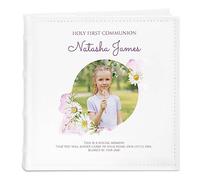 Maverton Slip-In Photo Album - Holy Communion memento - Engravable white cover with elegant design - Up to 200 images - Personalized First Holy Communion gift - JOY