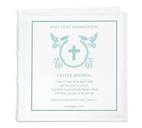 Maverton Slip-In Photo Album - Holy Communion memento - Engravable white cover with elegant design - Up to 200 images - Personalized First Holy Communion gift - communion