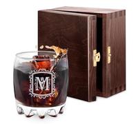 Maverton Universal Whiskey Glass, Drinking Glass Cup, Monogram | Personalised Tumbler for Whiskey, Bourbon and Scotch, Personalised Whisky Gift for Women, Gift idea