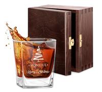 Maverton Universal Whiskey Glass - Personalised Tumbler for Whiskey and Scotch - Drinking Glass Cup - Personalised Whisky Gifts for Man - Stylish Item idea for Christmas - Christmas Tree