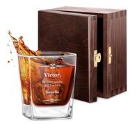 Maverton Universal Whiskey Glass - Personalised Tumbler for Whiskey, Bourbon and Scotch - Drinking Glass Cup - Personalised Whisky Gift for Men - Birthday Gift idea - Christmas Gifts -Thank You