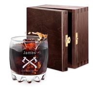 Maverton Universal Whiskey Glass - Personalised Tumbler for Whiskey, Bourbon and Scotch - Drinking Glass Cup - Personalised Whisky Gift for Men - Gift idea - A Cut