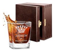 Maverton Universal Whiskey Glass - Personalised Tumbler for Whiskey, Bourbon and Scotch - Drinking Glass Cup - Personalised Whisky Gift for Men - Birthday Gift idea - Master