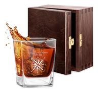 Maverton Universal Whiskey Glass - Personalised Tumbler for Whiskey, Bourbon and Scotch - Drinking Glass Cup - Personalised Whisky Gift for Women - Birthday Gift idea - Compass