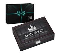 Maverton Watch Organizer with a glass display - Personalised jewellery case - Box for 12 watches - Elegant watch box - Birthday customised gift for her - Present for woman - CROWN