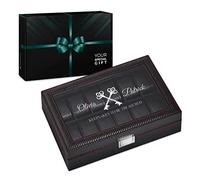Maverton Watch Organizer with a glass display - Personalised jewellery case - Box for 12 watches - Elegant watch box - Birthday customised gift for her - Present for woman - KEYS