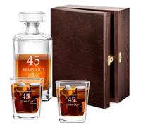 Maverton Whiskey Decanter Set of 2/4/ 6 Glasses - You can Personalise Tumblers as Gift - 700 ml Universal Carafe - Years Old