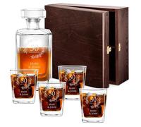 Maverton Whiskey Decanter Set of 4/6 Glasses - You can Personalise Tumblers as Gift - 700 ml Universal Carafe - Together
