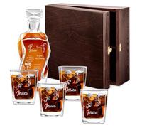 Maverton Whiskey Decanter Set of 4/6 Glasses - You can Personalise Tumblers as Gift - 700 ml Universal Carafe - Gift for Ladies - Birthday