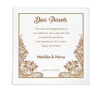 Maverton White Cover Album for Family - Slip-in Photo Album for Christmas - Engravable Photo Book for Anniversary - 100 Pages to Fill in - Personalised Album for Pair - for Them - Parents