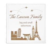 Maverton White Cover Album for Family - Slip-in Photo Album for Christmas - Engravable Photo Book for Anniversary - 100 Pages to Fill in - Personalised Album for Pair - for Them - Sightseeing