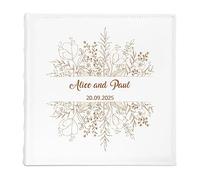 Maverton White Cover Album for Family - Slip-in Photo Album for Christmas - Engravable Photo Book for Anniversary - 100 Pages to Fill in - Personalised Album for Pair - for Them - Blossom