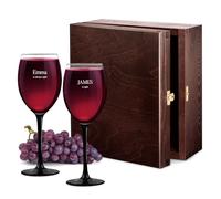 Maverton Wine Glasses with a Black stem and Base, Always Right
